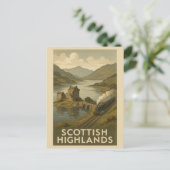 Vintages schottisches Hochland Burg Reisen Postkarte (Stehend Vorderseite)