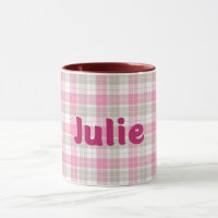 Vintages Schottisches Karierte im Tasse-Cup mit ro