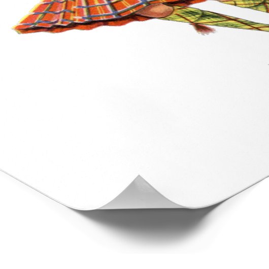 Vintages schottisches Mädchen Poster (Ecke)