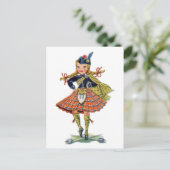 Vintages schottisches Mädchen Postkarte (Stehend Vorderseite)