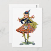 Vintages schottisches Mädchen Postkarte (Vorne/Hinten)