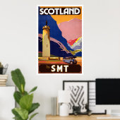 Vintages schottisches Reiseplakat Poster (Heimbüro)
