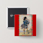 Vintages Schottland, folgen den Bagpipes Button (Vorne & Hinten)