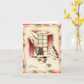 Vintages Schottland in der Weihnachtskarte des Fen Karte (Gelbe Blume)