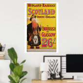 Vintages Schottland mit Zug und Zug Poster (Heimbüro)