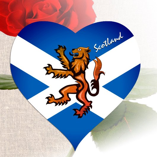 Vintages Schottland, Rampant, Patriotische Schotti Herz-Aufkleber
