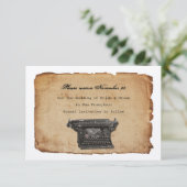 Vintages Schreibmaschinenpapier Save the Date (Stehend Vorderseite)