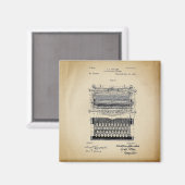 Vintages Schreibmaschinenpatent Magnet (Vorderseite/Rückseite)