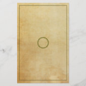 Vintages Schreibpapier mit Grüngarland Briefpapier (Rückseite)