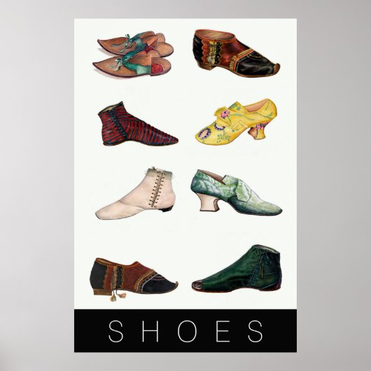 Vintages Schuhposter Poster (Vorne)