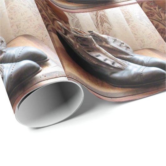 Vintages Schuhwackelpapier Geschenkpapier (Rolleneckpunkt)