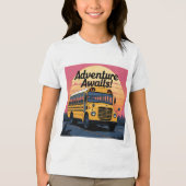 Vintages Schulbusdesign Tri-Blend Shirt (Vorderseite)