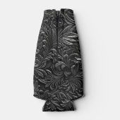 Vintages, schwarz bearbeitetes Leder Flaschenkühler (Rückseite)