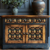 Vintages Schwarz-Gelb-Käfer-Muster Seidenpapier