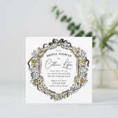 Vintages schwarz-gelbes Brautparty Einladung (Stehend Vorderseite)