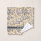 Vintages, schwarz-gelbes Tuch (Waschlappen)