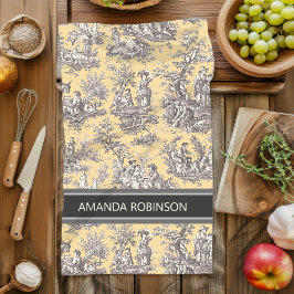 Vintages, schwarz-gelbes Tuch