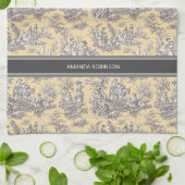 Vintages, schwarz-gelbes Tuch (Gefaltet)