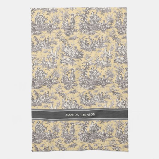 Vintages, schwarz-gelbes Tuch (Vertikal)