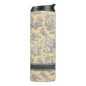 Vintages, schwarz-gelbes Tuch Thermosbecher (Nach links gedreht)