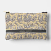 Vintages, schwarz-gelbes Tuch Zubehörtasche (Vorderseite)