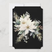 Vintages Schwarz-Gold-Grün Weihnachten Party Einladung (Rückseite)