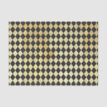 Vintages Schwarz-Gold-Harlequin-Muster Seidenpapier<br><div class="desc">Vintages schwarz-goldbedrücktes Harlequin-Muster. Ideal für Geschenke,  die eine Vintage Touch,  Entkopplung und andere Papierhandwerke versichern.</div>