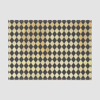 Vintages Schwarz-Gold-Harlequin-Muster Seidenpapier