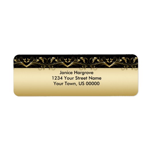 Vintages Schwarz-Gold-Rücksendezeichen (Vorne)