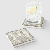 Vintages Schwarz-Kids-Toile de jouded Steinuntersetzer (Seitenansicht)