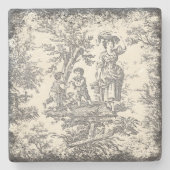 Vintages Schwarz-Kids-Toile de jouded Steinuntersetzer (Vorderseite)