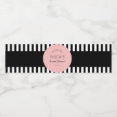 Vintages Schwarz-Rosa-Brautparty Wasserflaschenetikett (Einzelnes Label)