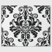 Vintages Schwarz und Weiß Geschenkpapier (Flach)