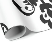 Vintages Schwarz und Weiß Geschenkpapier (Rolleneckpunkt)