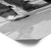 Vintages Schwarz-Weiß-Auto Poster (Ecke)