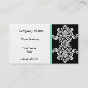 Vintages Schwarz-Weiß-Blumendesign Visitenkarte