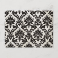 Vintages Schwarz-Weiß-Damast-Tapete