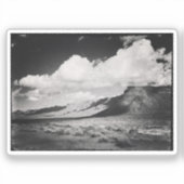 Vintages Schwarz-Weiß-Foto Landschaft Aufkleber (Vorderseite)
