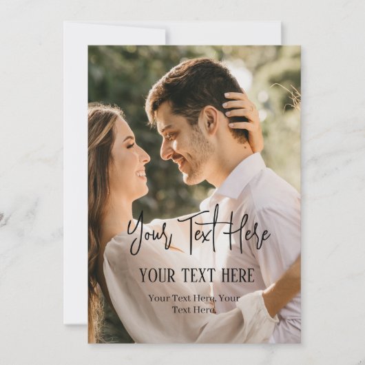 Vintages Schwarz-Weiß-Foto mit Skripttext Ankündigung (Vorderseite)