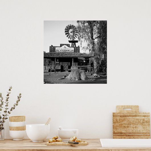 Vintages Schwarz-Weiß-Foto Poster (Küche)