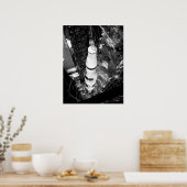 Vintages Schwarz-Weiß-Foto von Saturn V Poster (Küche)
