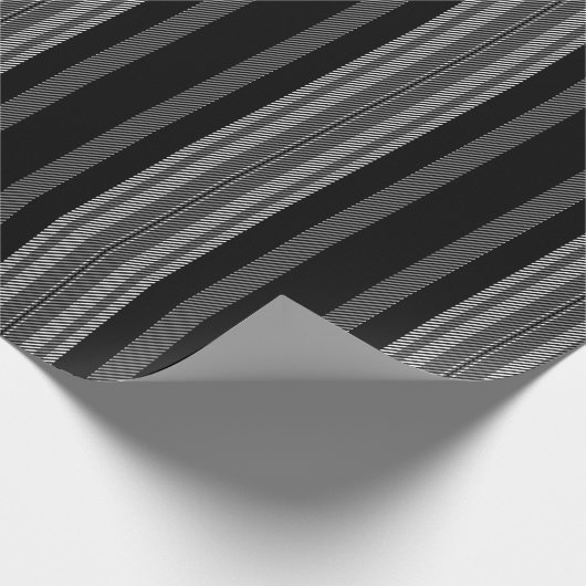 Vintages Schwarz-Weiß-Grafikmuster Geschenkpapier (Ecke)