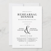 Vintages Schwarz-Weiß-Klassisches Probe-Dinner Einladung (Vorderseite)