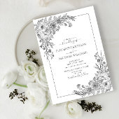 Vintages Schwarz-Weiß-Monochrome-Farbschrift Einladung