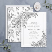 Vintages Schwarz-Weiß-Monochrome-Farbschrift Einladung