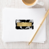 Vintages Schwarz-Weiß-Muster Adressaufkleber (Insitu)