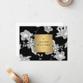 Vintages Schwarz-Weiß-Muster Mitteilungskarte (Vorderseite/Rückseite Beispiel)