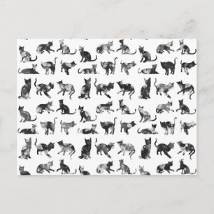 Vintages Schwarz-Weiß-Muster Postkarte