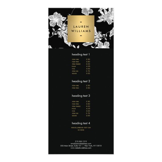 Vintages Schwarz-Weiß-Muster Werbekarte (Vorne)