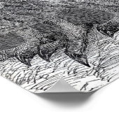 Vintages Schwarz-Weiß-Owl-Poster Poster (Ecke)